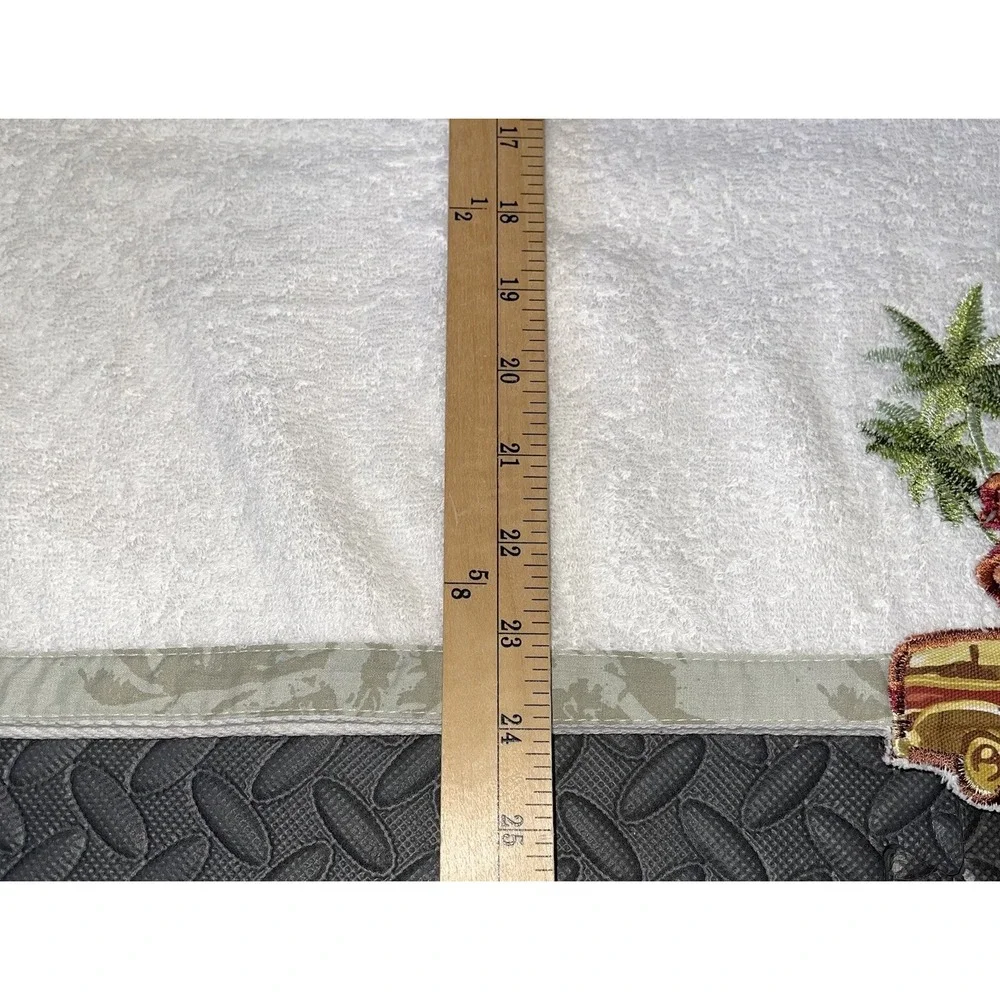 NWT White Bath Wash Hand Towels Woody Surf Wagon Palm Trees Tropical Set of 6